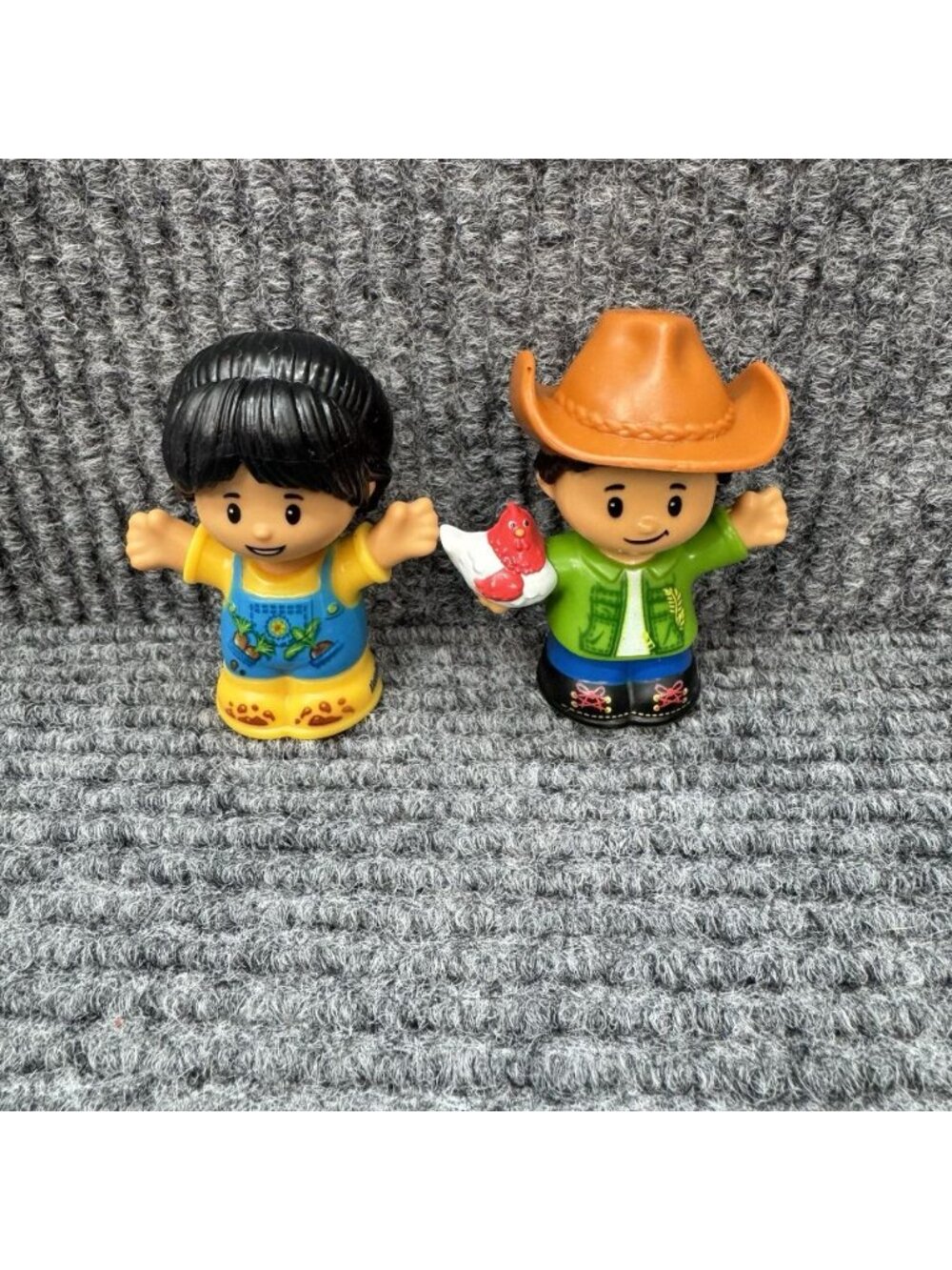 Little People Rancher Farmer Lot Boy Girl Cowboy Hat Overalls Farm Fisher-Price